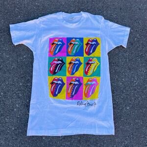 Vintage 1989 Rolling Stones Tour T-Shirt Deadstock Warhol Pop Art Tongue USA L
